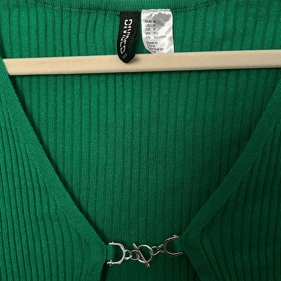 Kelly green ribbed open long sleeve! - Picture 2 of 3